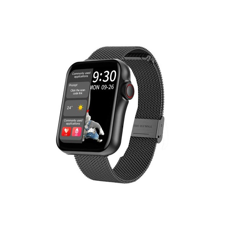 Montre Connectée Smarty bracelet milanais noir