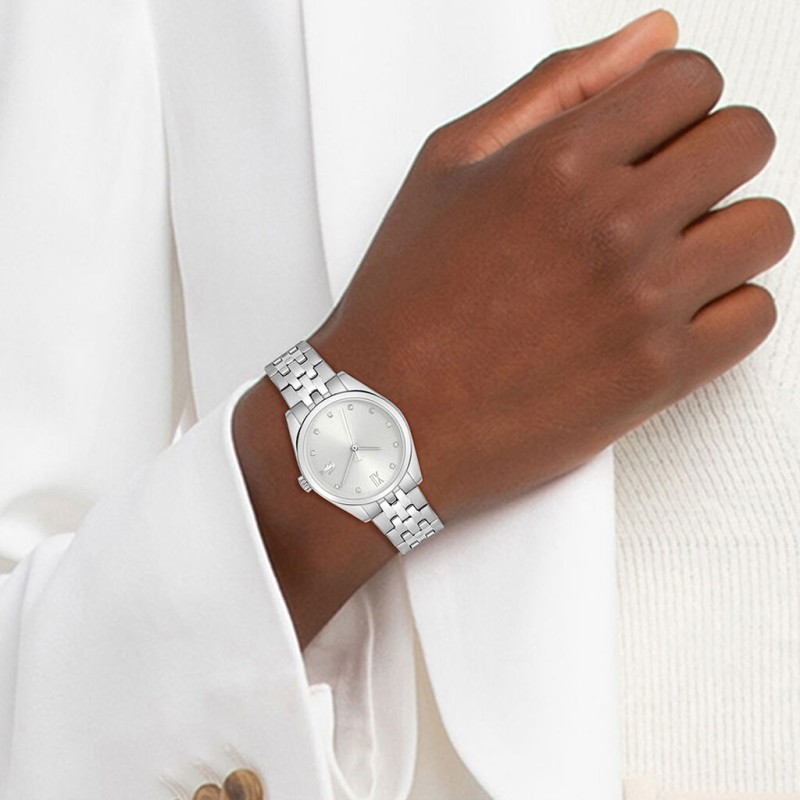 Montre Lacoste Tuilerie Femme en acier argenté index en oxydes de zirconium