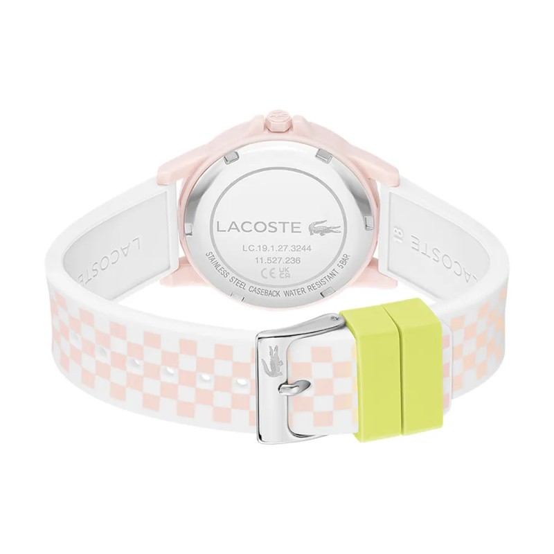 Montre Lacoste Femme en silicone blanc, rose et jaune