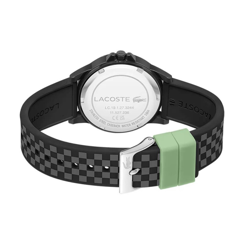 Montre Lacoste Rider Enfant en silicone noir, gris et vert