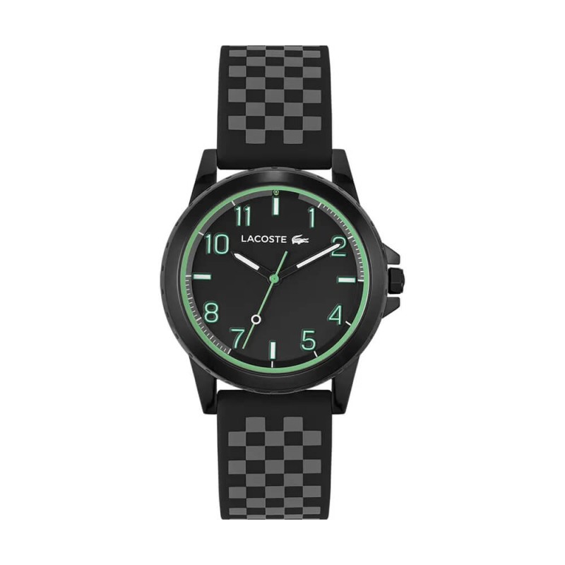 Montre Lacoste Rider Enfant en silicone noir, gris et vert
