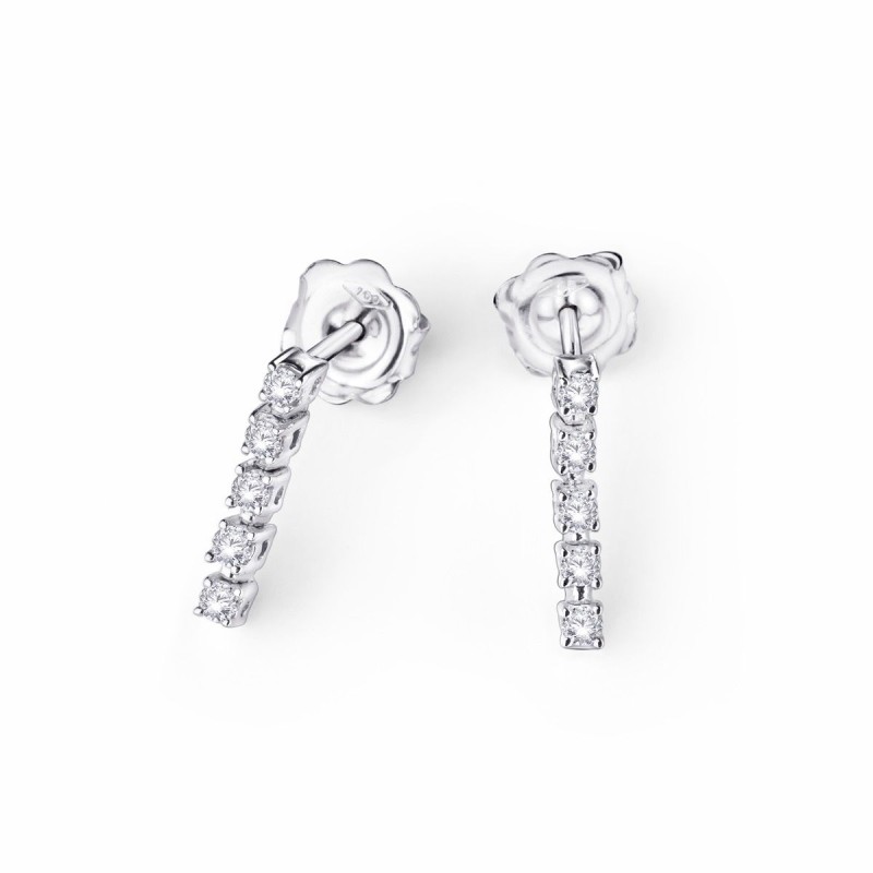 Boucles d'oreilles Femme Mauboussin "Trois Grains D'Amour" en or blanc 750/000 et diamants