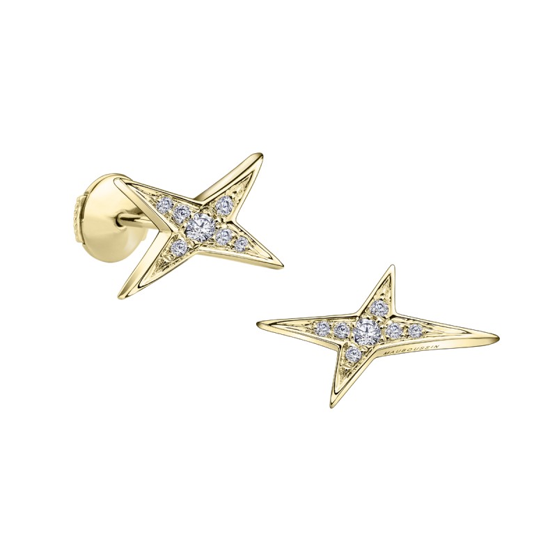 Boucles d'oreilles Femme Mauboussin "French Valentine" en or jaune 750/000 et diamants