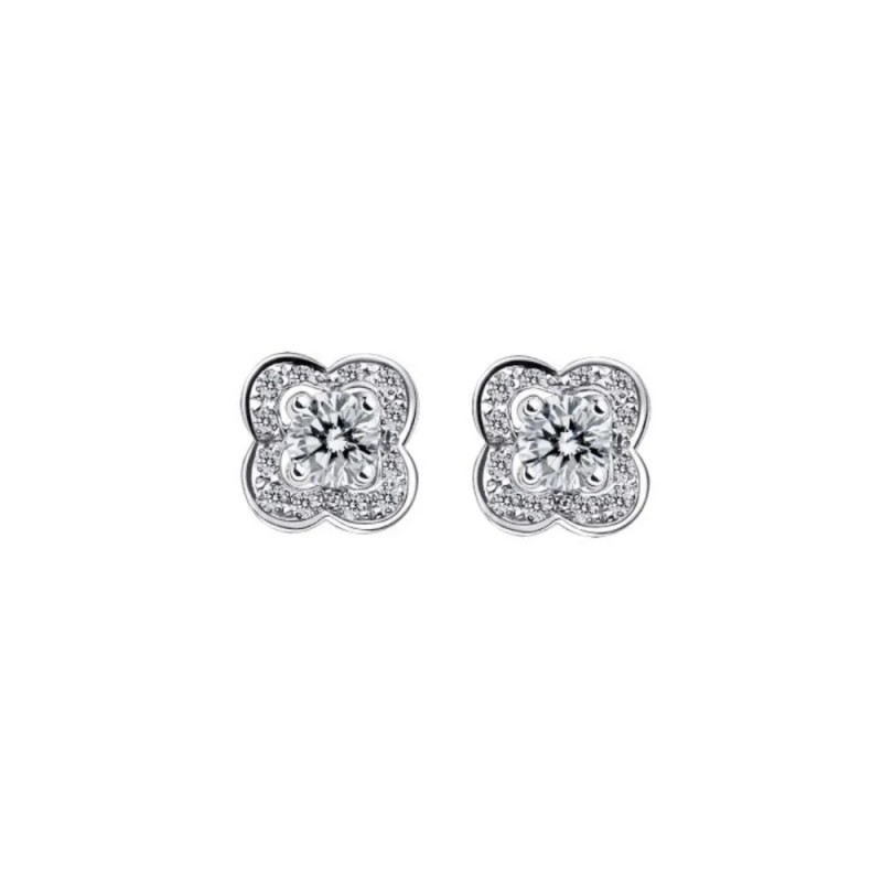 Boucles d'oreilles Femme Mauboussin "Chance Of Love" en or blanc 750/000 et diamants