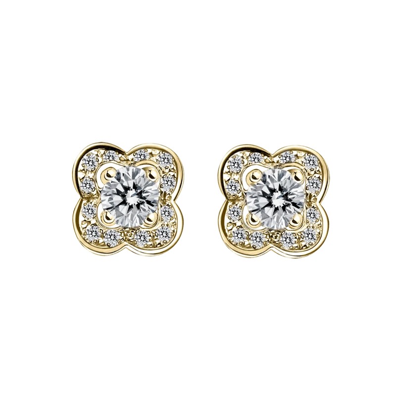 Boucles d'oreilles Femme Mauboussin "Chance Of Love" en or jaune 750/000 et diamants