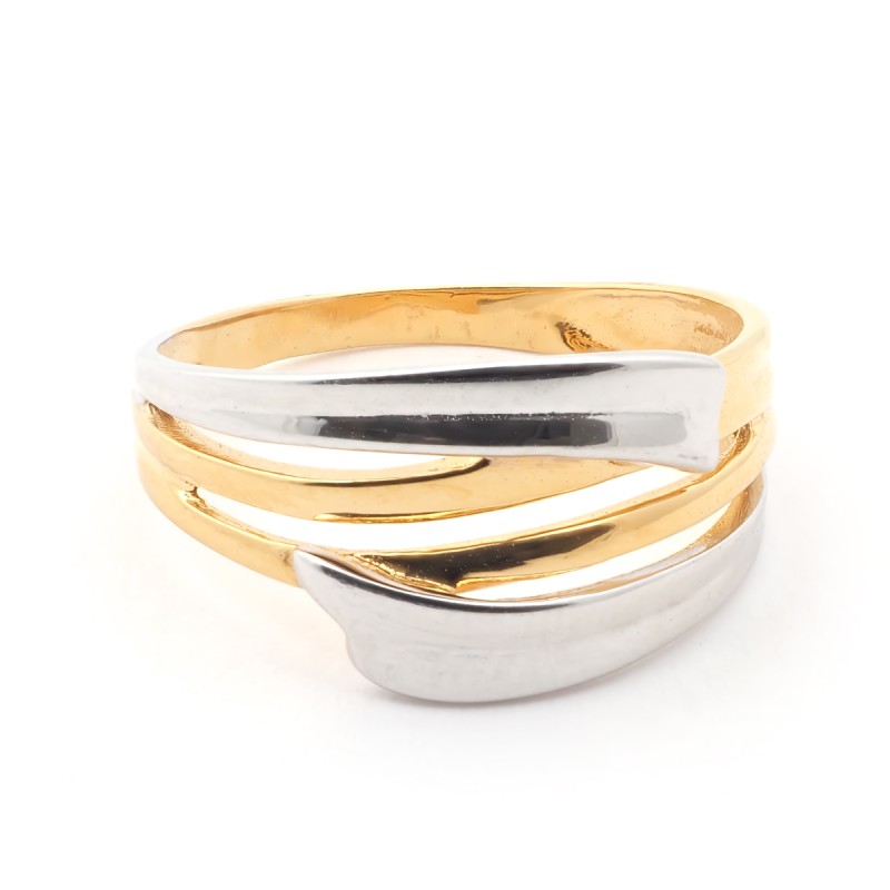 Bague en or 375/000 bicolore multi liens