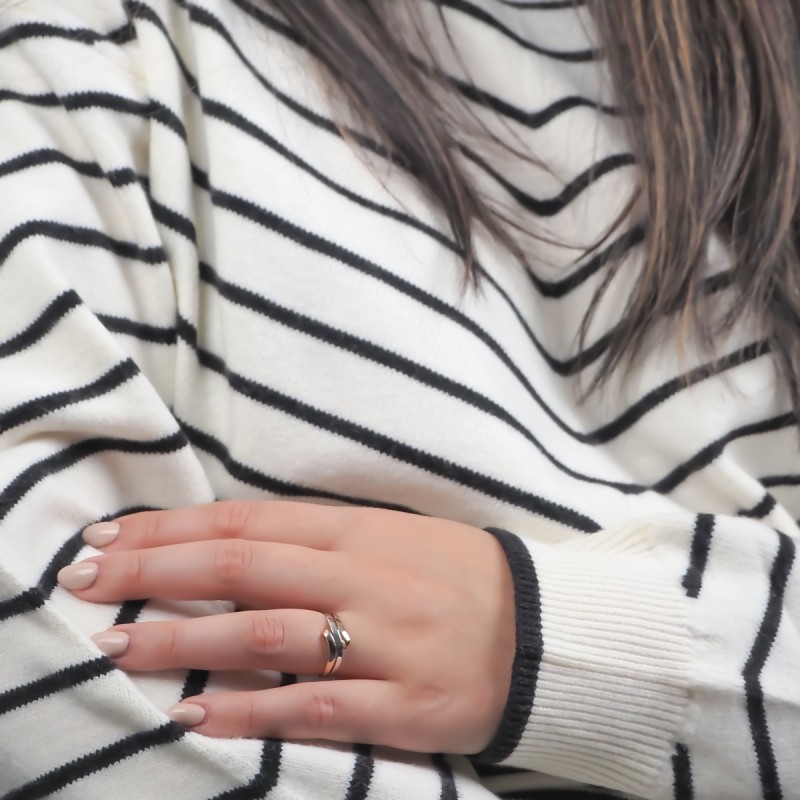 Bague bicolore en or 375/000