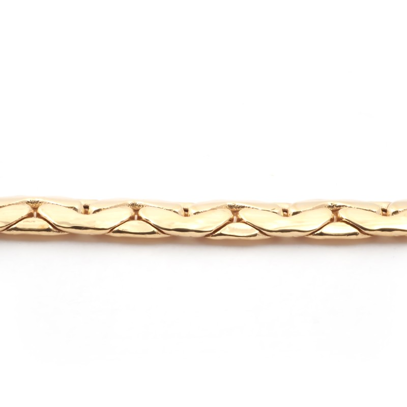 Bracelet maille haricot en or jaune 375/000