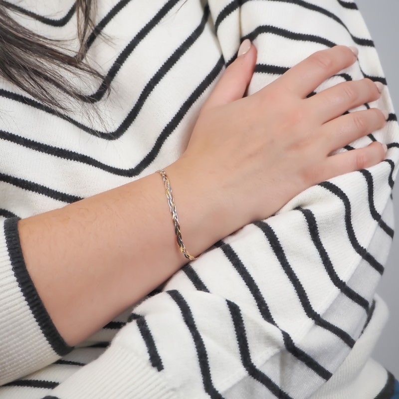 Bracelet tricolore or 375/000 CARADOR