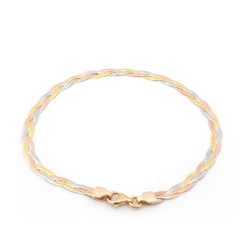 Bracelet tricolore or 375/000 CARADOR