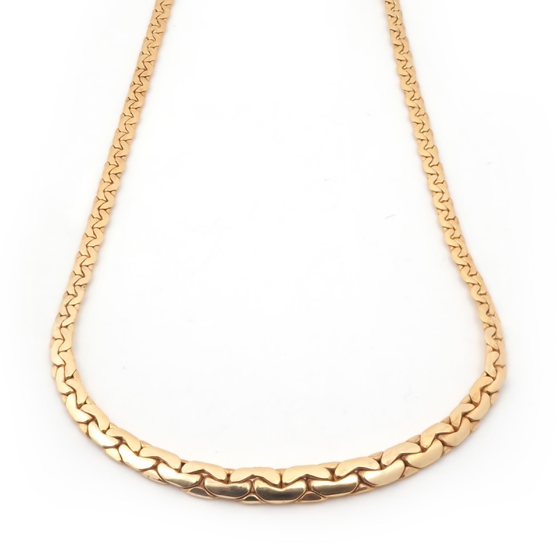 Collier maille haricot chute en or jaune 375/000