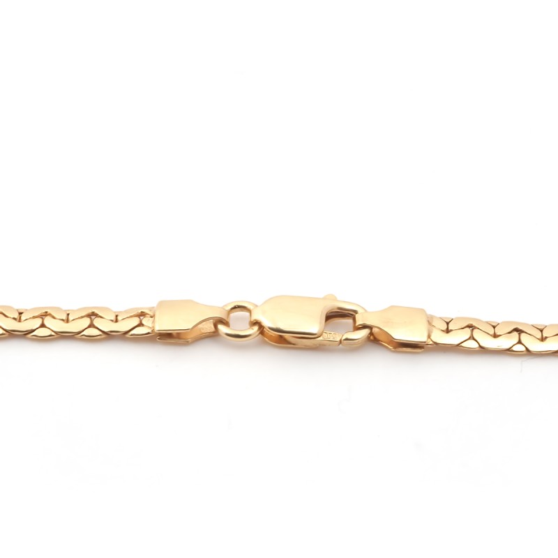 Collier maille haricot chute en or jaune 375/000