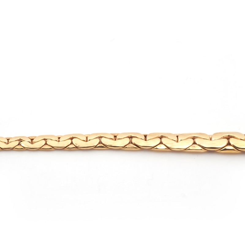 Collier maille haricot chute en or jaune 375/000