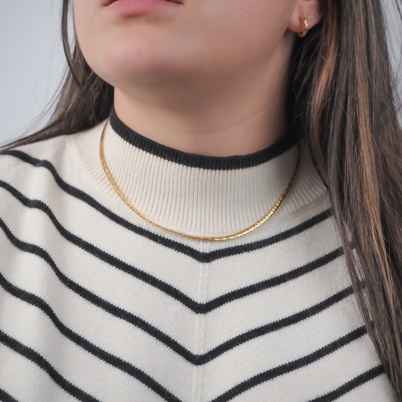 Carador - Collier or jaune 375/000 maille haricot