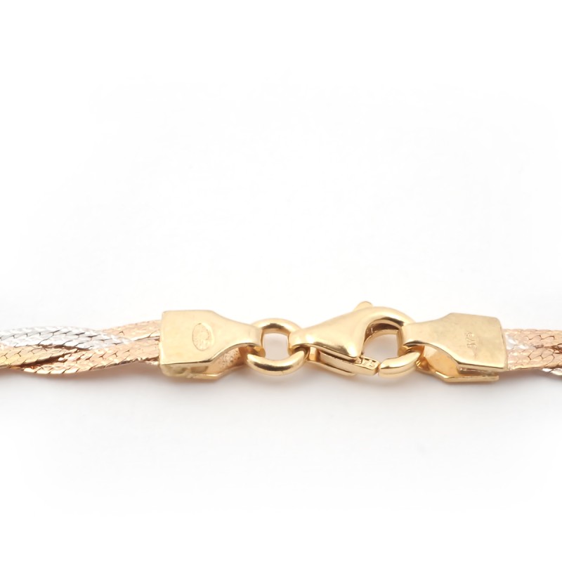 Collier 3 ors tresse or 375/000 epaisseur 4mm