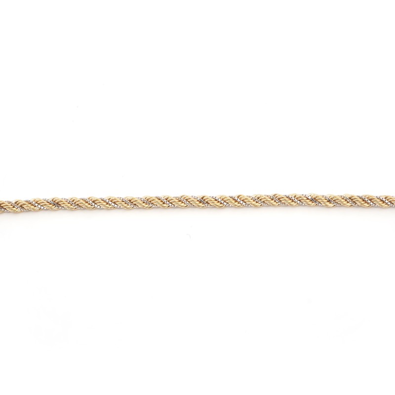 Collier maille corde bicolore Carador en or 375/000