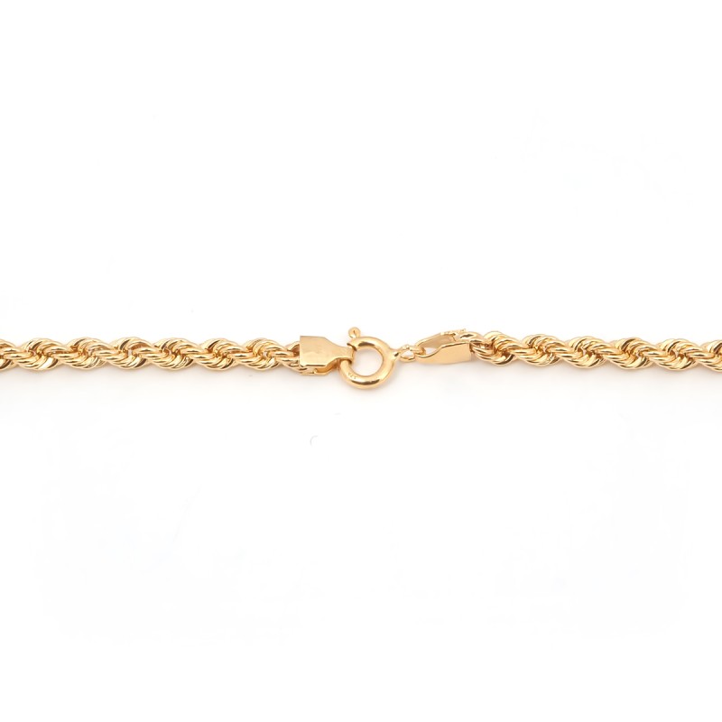 Collier maille corde chute en or jaune 375/000