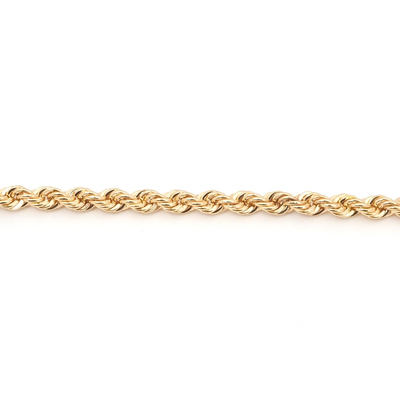 Collier maille corde droite 5mm en or jaune 375/000