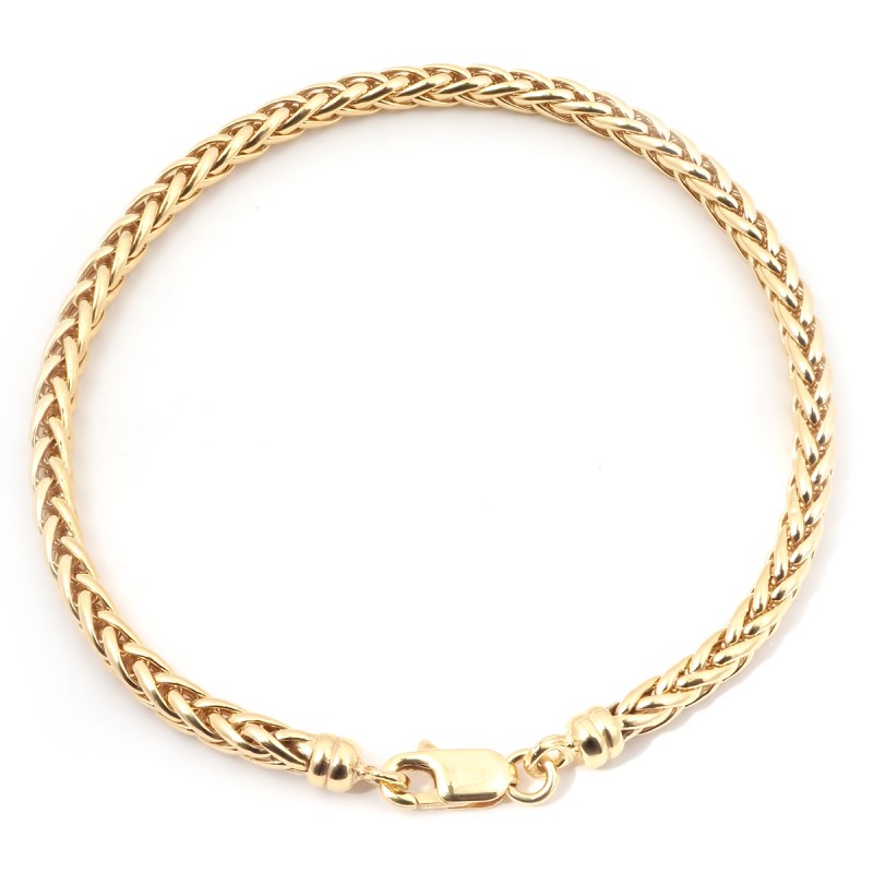 Bracelet maille palmier 3.5mm en or jaune 375/000