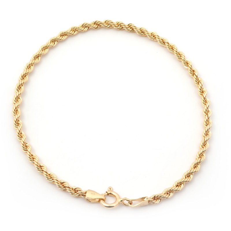 Bracelet Carador Maille corde en or jaune 9 carats