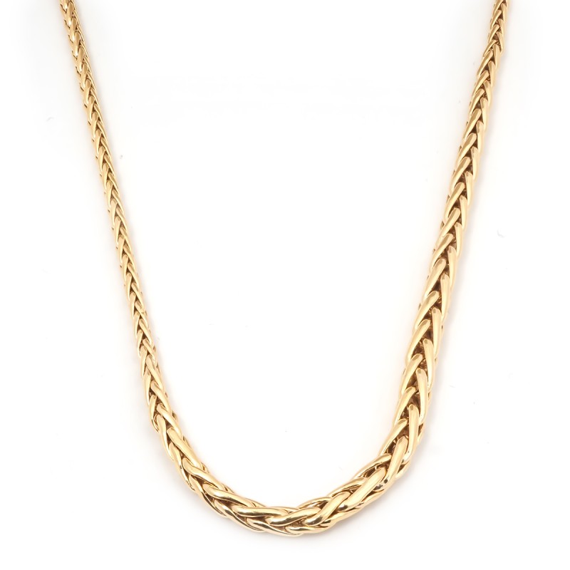 Collier maille palmier en or jaune 375/000