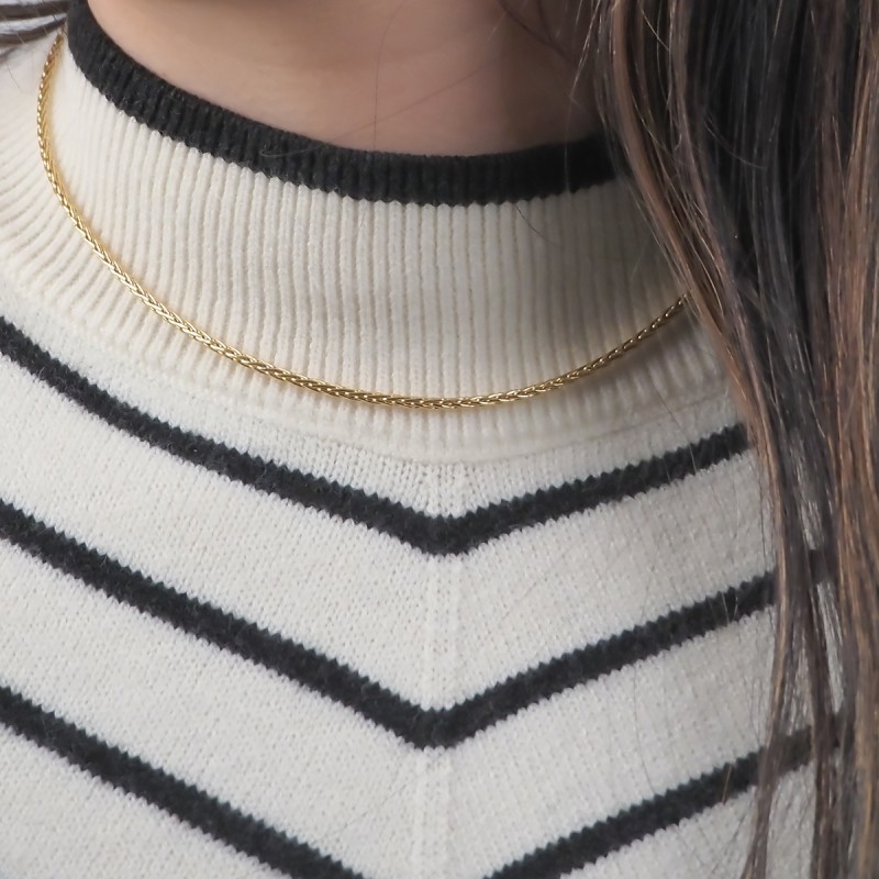 Collier Carador Maille Palmier or jaune 375/000