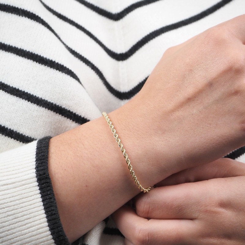 Bracelet femme Carador or 375/000 maille corde