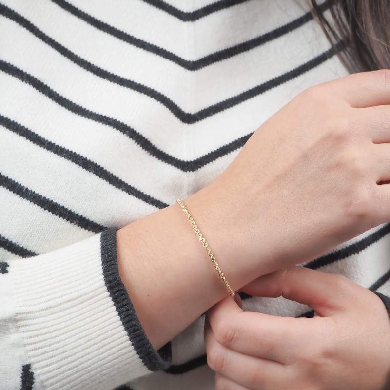 Bracelet Carador maille corde en or jaune 375/000
