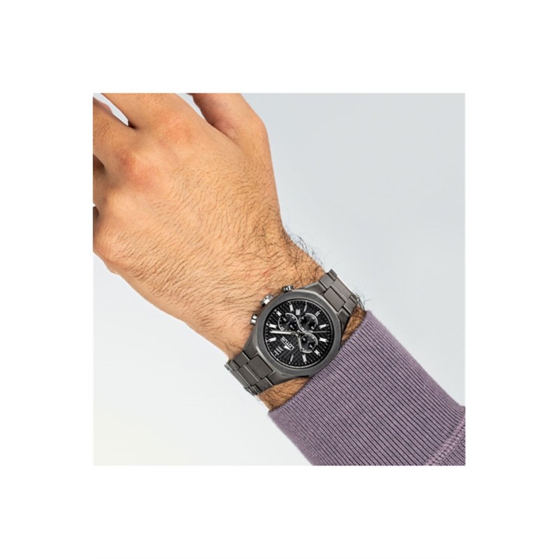 Montre Lotus Homme Excellent Slim acier noir avec chronomètre et dateur