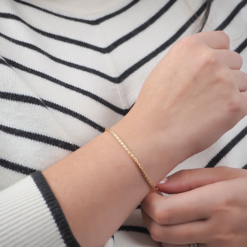 Bracelet Carador or 375/000 maille palmier