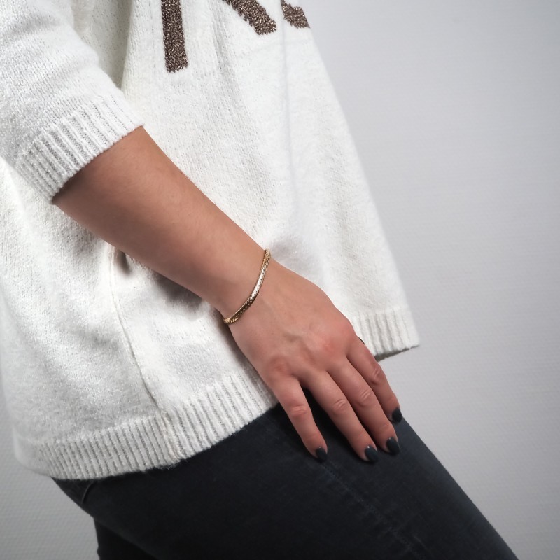 Bracelet Carador maille anglaise droite 4.5mm en or jaune 375/000