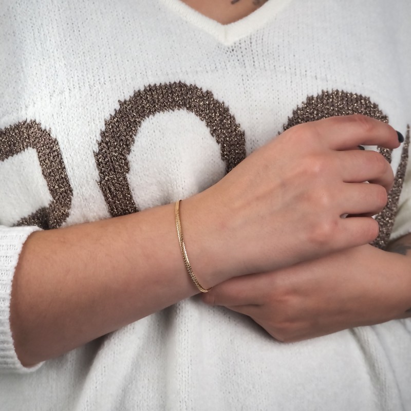 Bracelet Maille Anglaise or jaune 375/000