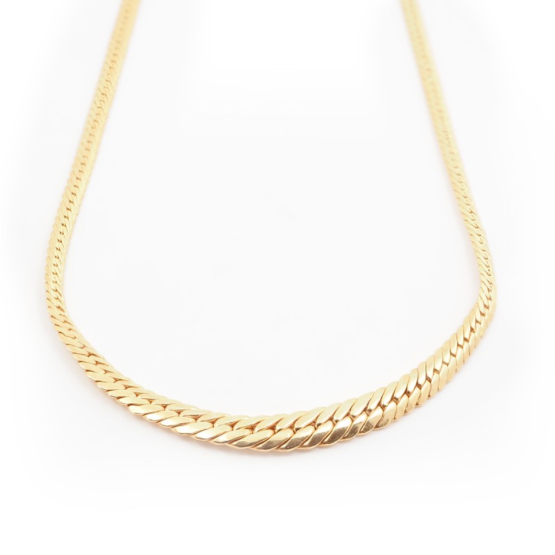 Collier maille anglaise chute en or jaune 375/000