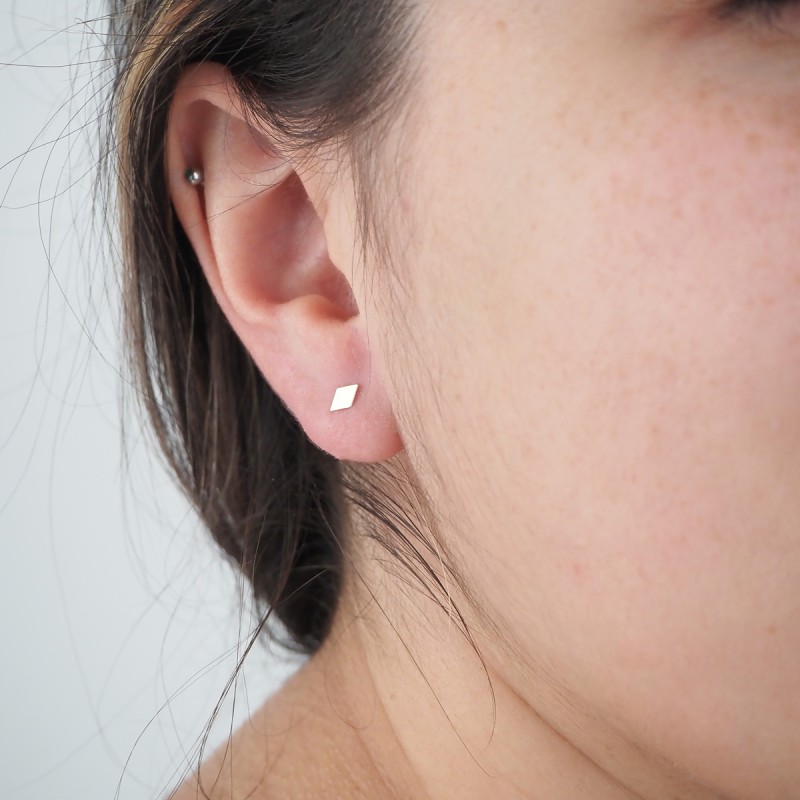 Boucles Carador en forme de losange  Or jaune 375/000e