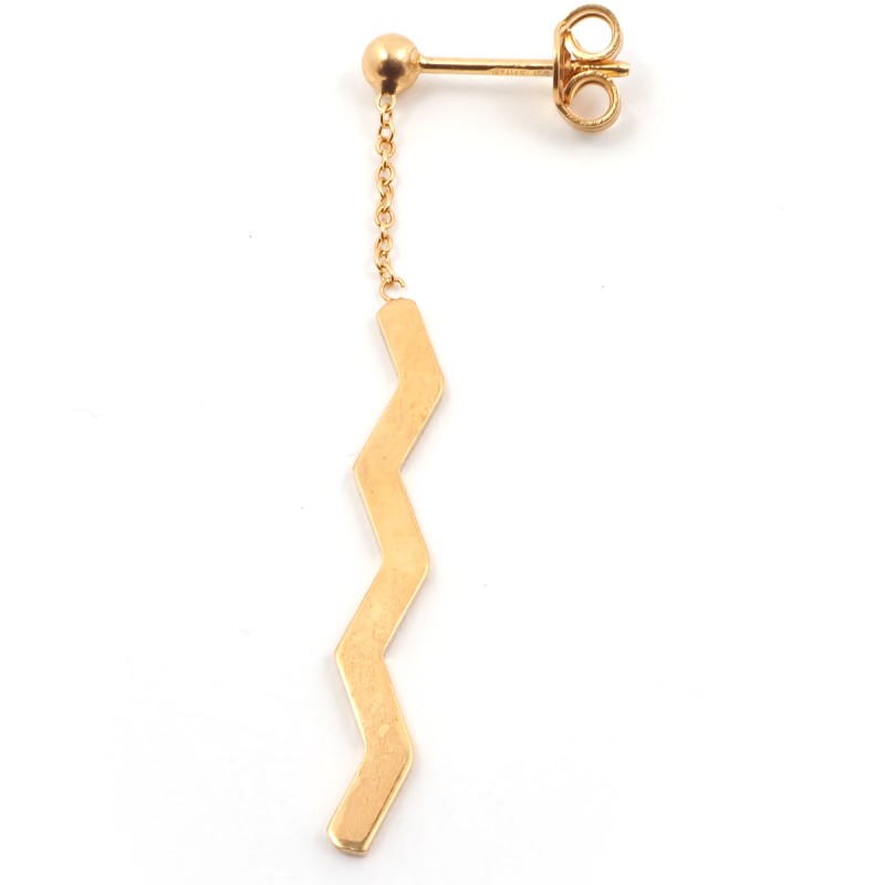 Boucles d'oreilles pendantes Carador Géométrie ligne brisée or 375/000