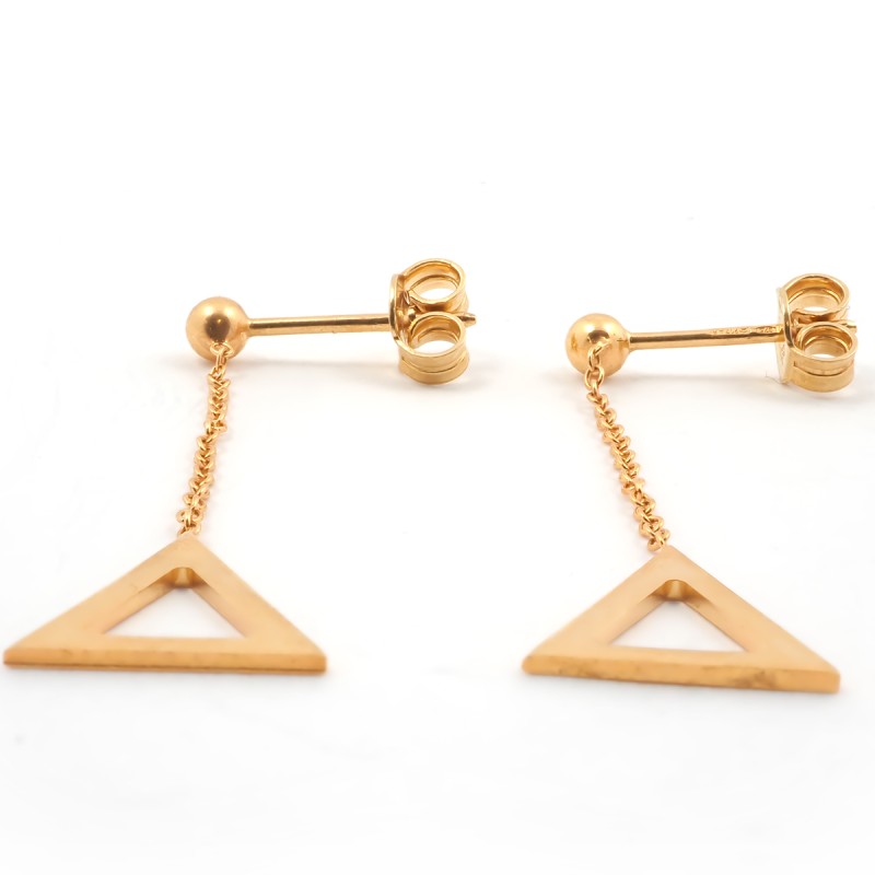 Boucles d'oreilles pendantes Carador Géométrie triangle or 375/000