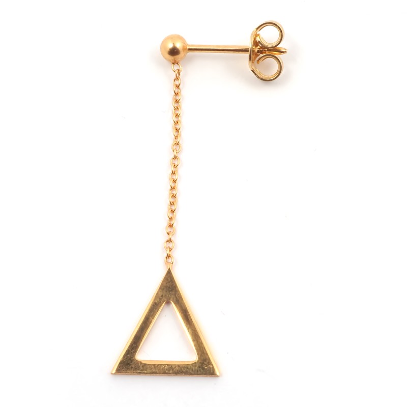 Boucles d'oreilles pendantes Carador Géométrie triangle or 375/000