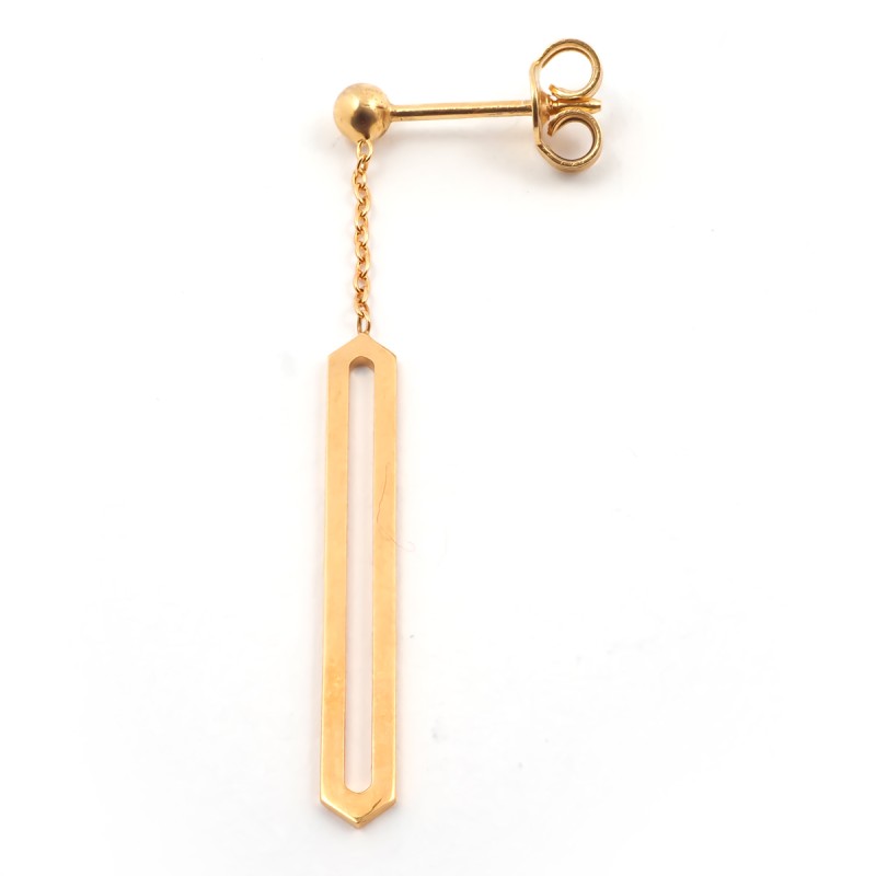 Boucles d'oreilles Femme Carador minimaliste hexagone or 375/000