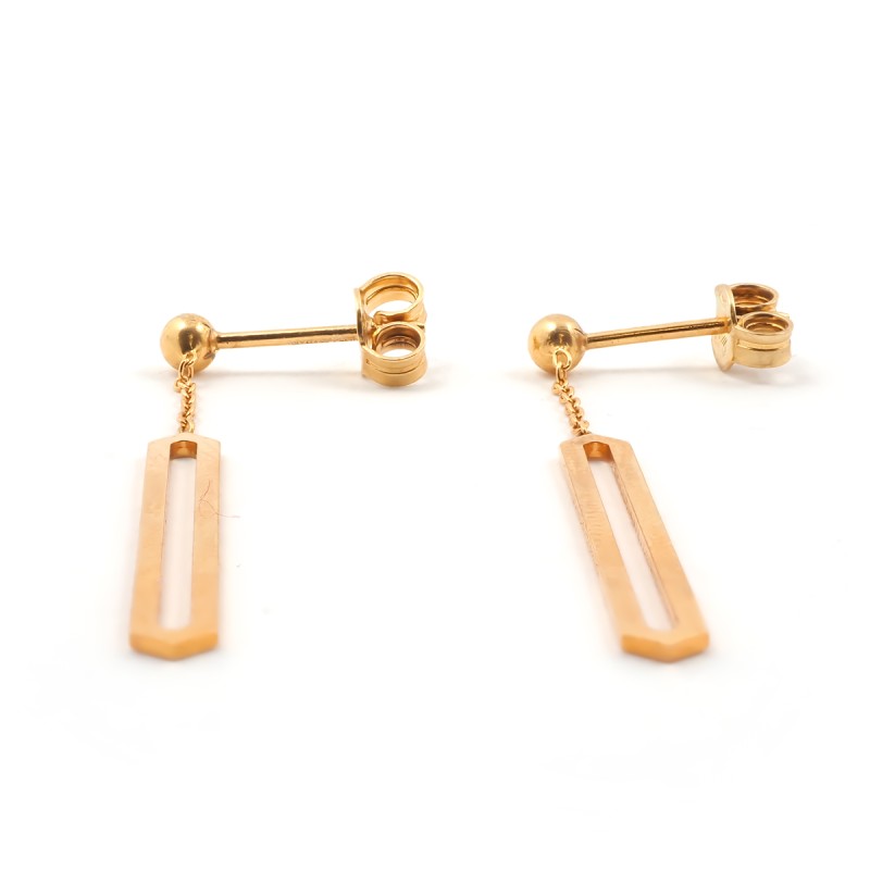 Boucles d'oreilles Femme Carador minimaliste hexagone or 375/000