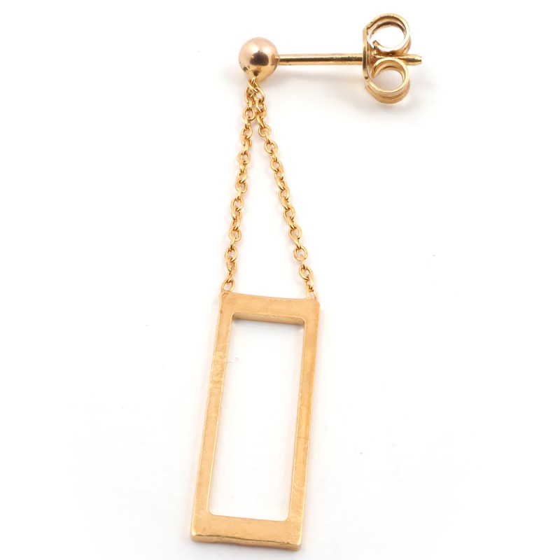 Boucles d'oreilles pendantes Carador Géométrie rectangle or 375/000