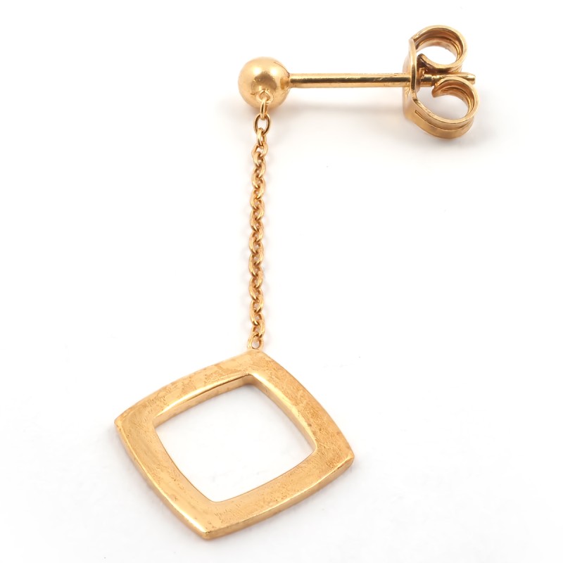 Boucles d'oreilles pendantes Carador Géométrie carré or 375/000