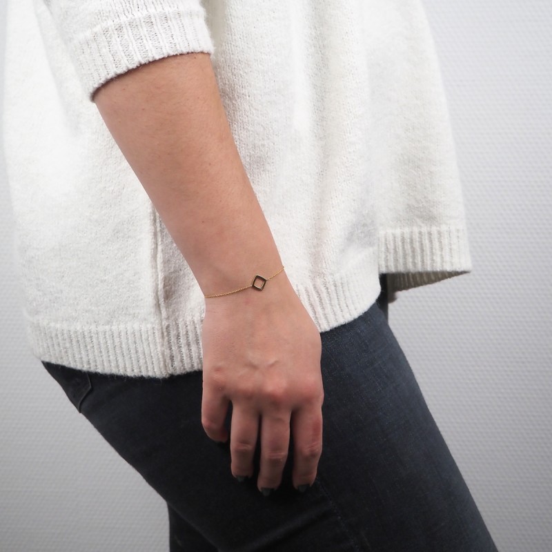 Bracelet femme Carador Carré collection graphique en or jaune 375/000 346BR