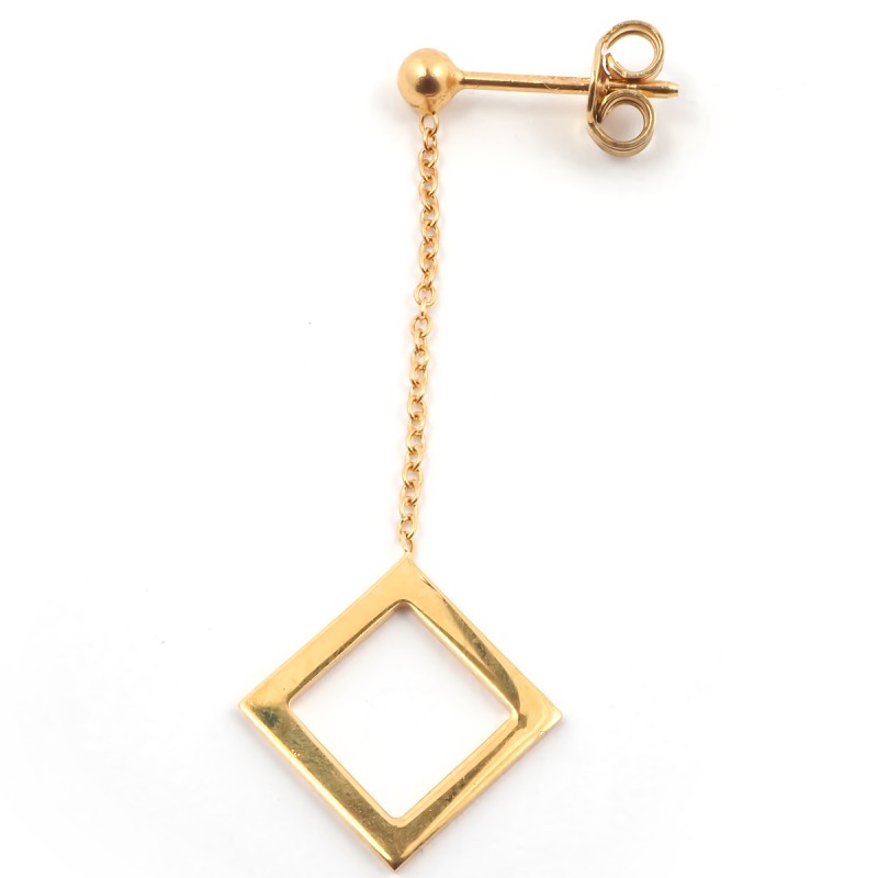 Boucles d'oreilles Femme Carador minimaliste carré or 375/000