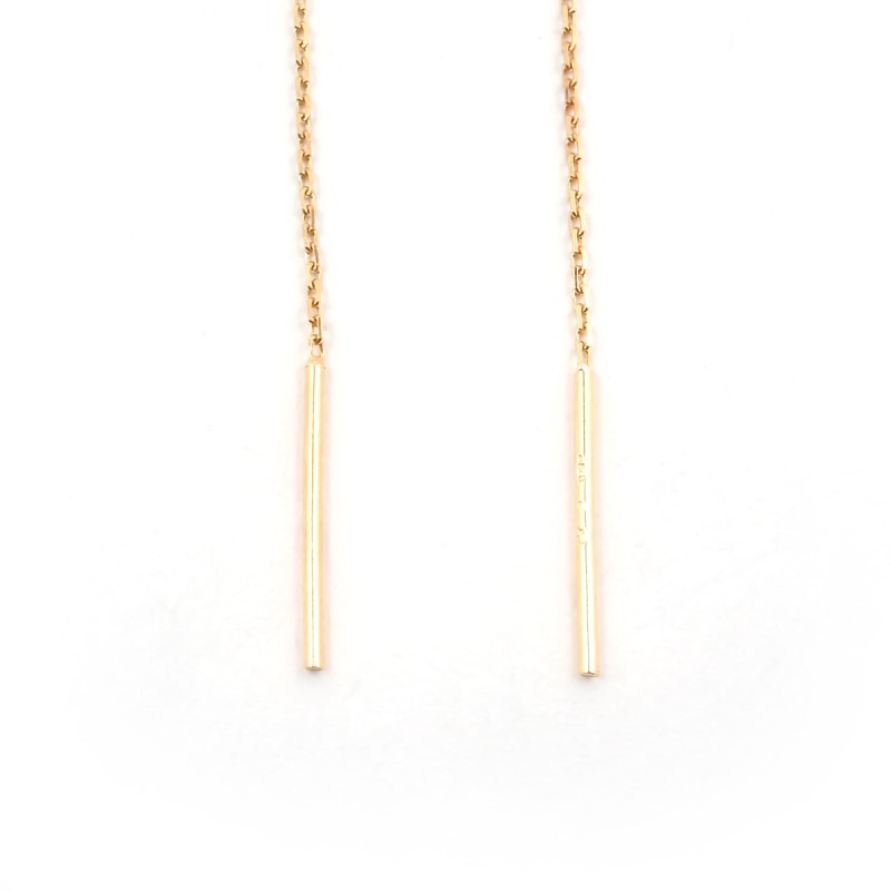 Boucles d'oreilles traversantes Cercles Carador en or jaune 375/000