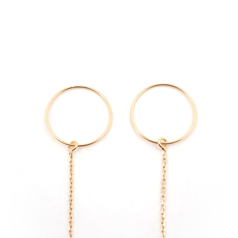 Boucles d'oreilles traversantes Cercles Carador en or jaune 375/000