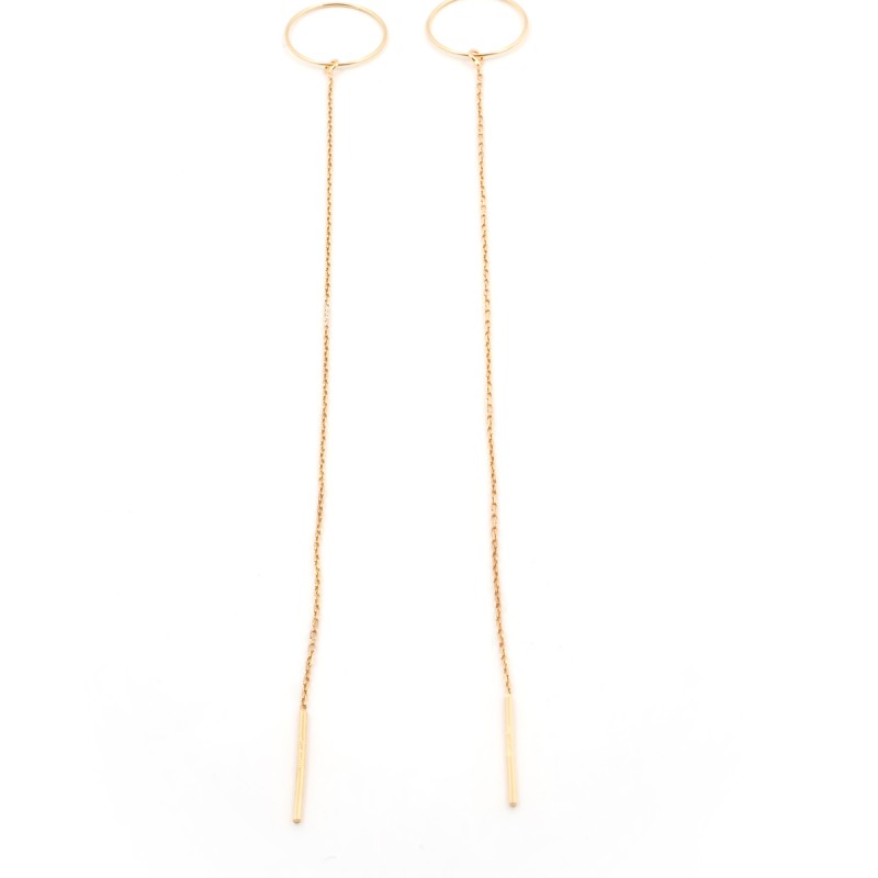 Boucles d'oreilles traversantes Cercles Carador en or jaune 375/000