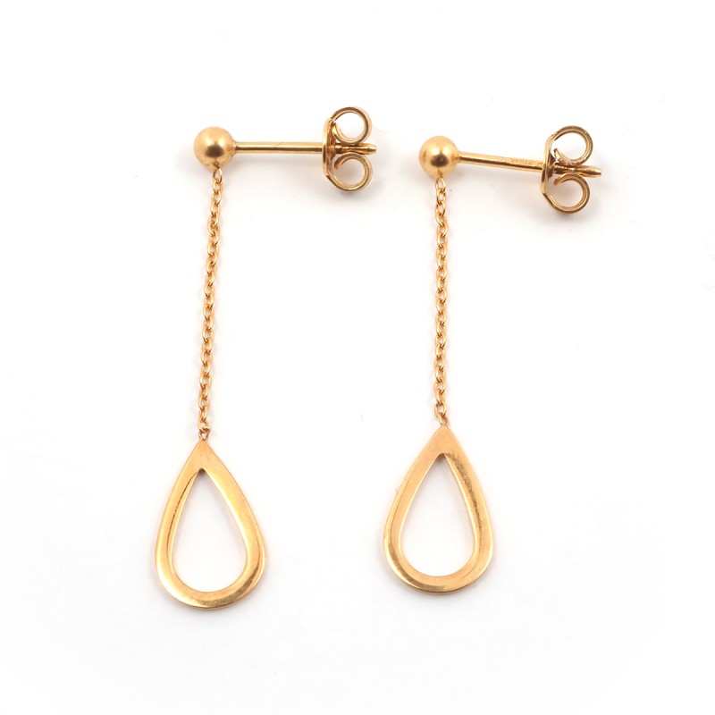 Boucles d'oreilles Femme Carador minimaliste goutte or 375/000