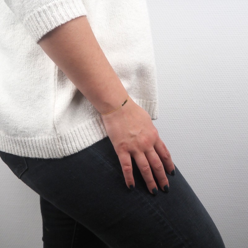 Bracelet femme Carador Rectangle collection graphique en or jaune 375/000 342BR