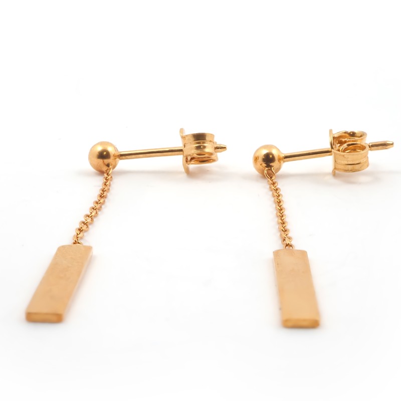 Boucles d'oreilles pendantes Carador Géométrie ligne or 375/000