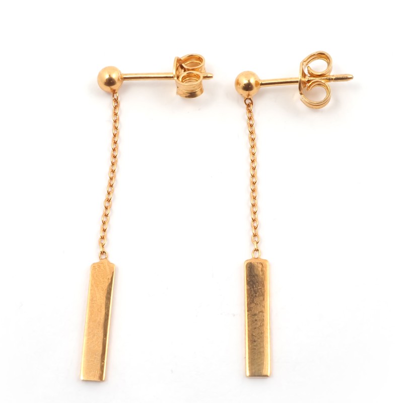 Boucles d'oreilles pendantes Carador Géométrie ligne or 375/000